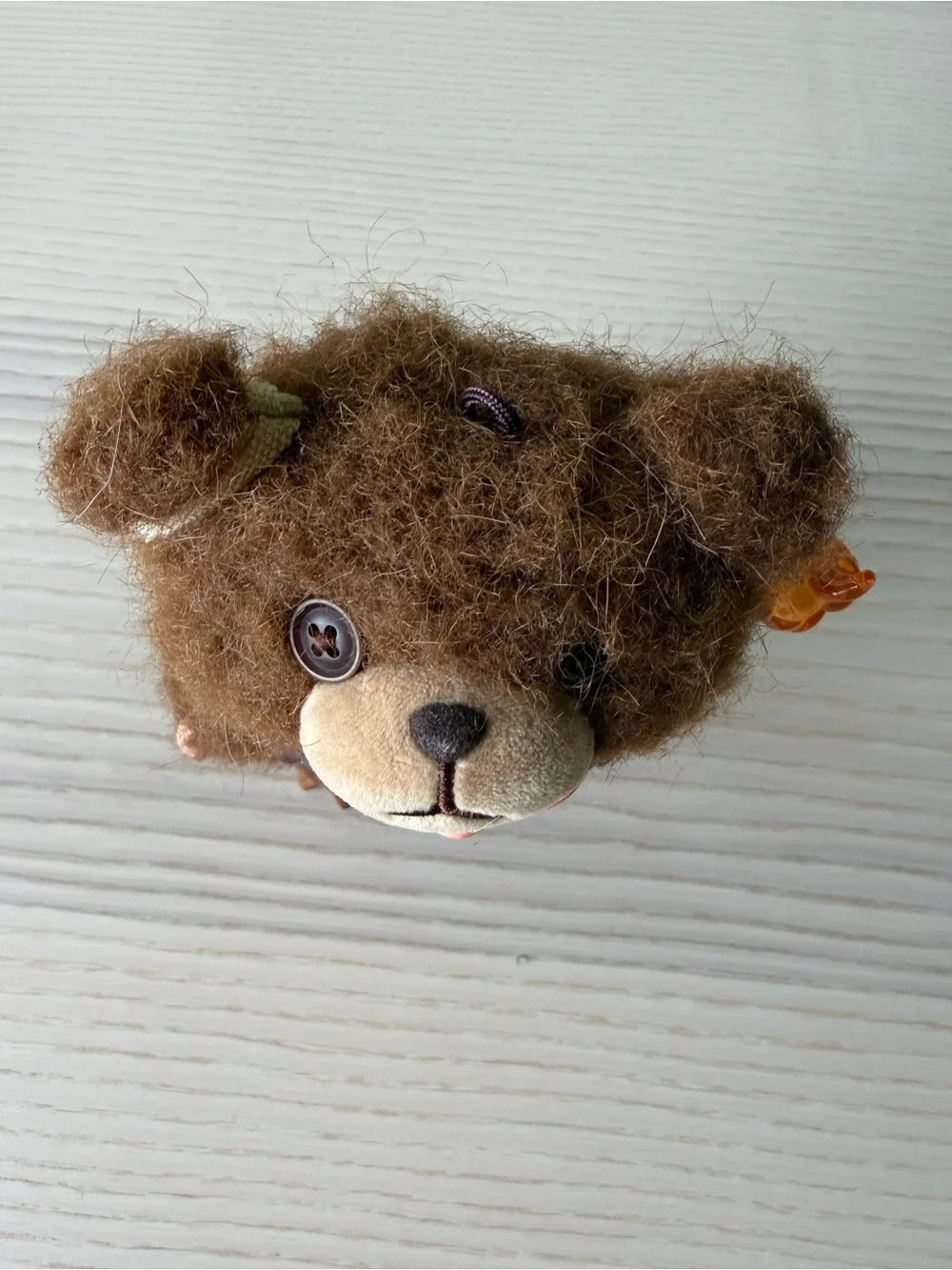 POP MART Hirono Plush Doll Figure Bear Costume Torch Keychain Pendant Art Toy